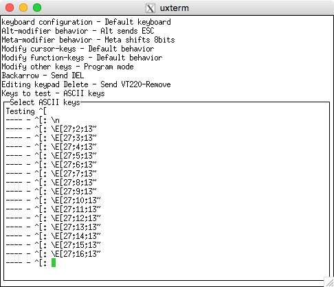 XTerm – demo with modified-keys