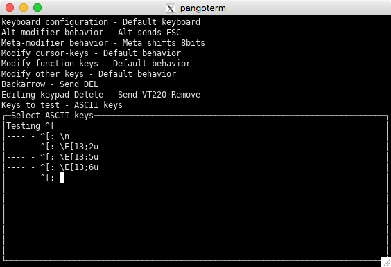 pangoterm – demo with modified-keys